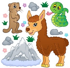 Image showing Mountain animals theme collection 1