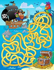 Image showing Maze 1 with pirate and treasure