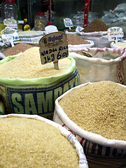 Image showing Different rice varieties at the market