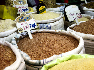 Image showing Different rice varieties at the market