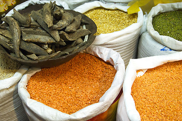 Image showing Different rice varieties at the market