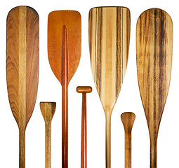 Image showing wood canoe paddles abstract