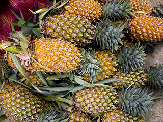 Image showing Pineapples on the market