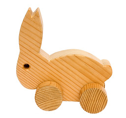 Image showing Old wooden toy rabbit