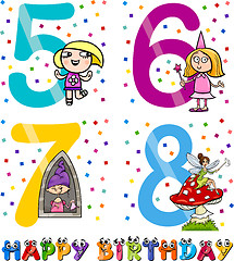 Image showing birthday cartoon design for girl