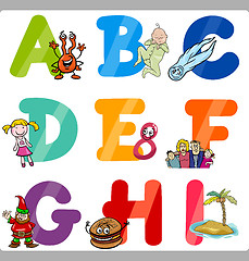 Image showing Education Cartoon Alphabet Letters for Kids