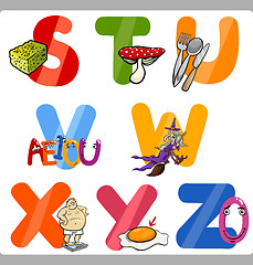 Image showing Education Cartoon Alphabet Letters for Kids