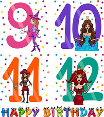 Image showing birthday cartoon design for girl