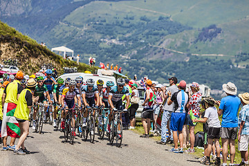 Image showing The Peloton in Pyrenees Mountains