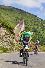 Image showing Amateur Cyclist in Pyrenees Mountains