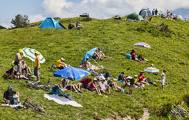 Image showing Spectators of  Tour de France