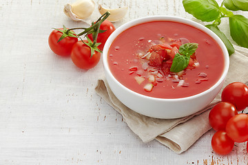 Image showing Fresh tomato soup Gazpacho