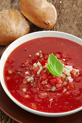 Image showing Fresh tomato soup Gazpacho