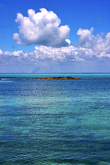 Image showing coastline and rock in the  blue 