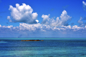 Image showing coastline and rock in the  blue lagoon relax  