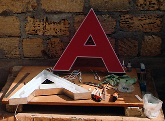 Image showing three-dementional lighted letter