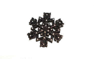 Image showing Silver brooch in the form of snowflakes