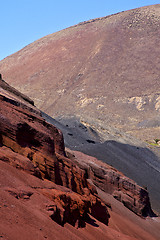 Image showing africa  from the mountain line in lanzarote spain 