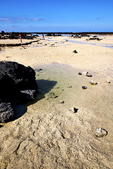 Image showing people footstep coaststone   cloud beach  and summer 