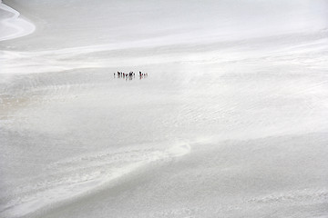 Image showing Pilgrims to Le Mont Saint Michel 