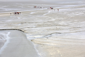 Image showing Pilgrims to Mont Saint Michel 