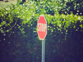 Image showing Retro look Stop sign