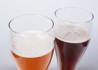 Image showing Two glasses of German beer