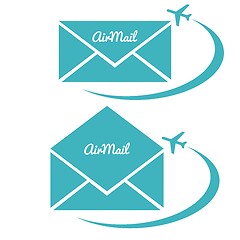 Image showing envelope with air mail sign