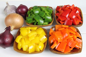 Image showing Diced peppers