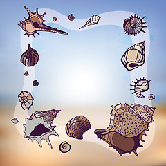 Image showing Frame of seashells.