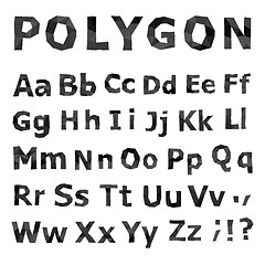 Image showing Alphabet. Polygonal font set.