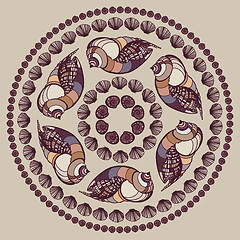 Image showing Mandala made of Seashells.