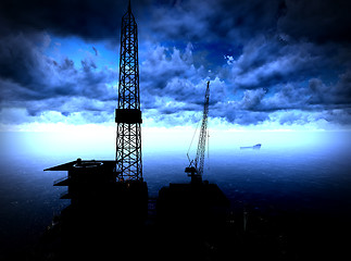 Image showing Oil rig  platform