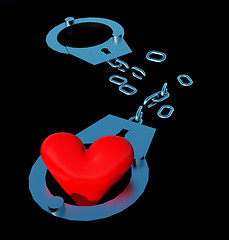 Image showing Handcuffs and heart symbol