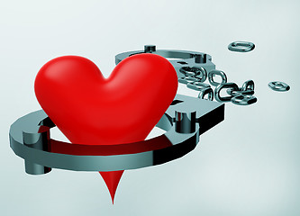 Image showing Handcuffs and heart symbol
