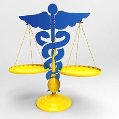 Image showing Asclepius & Justice scale