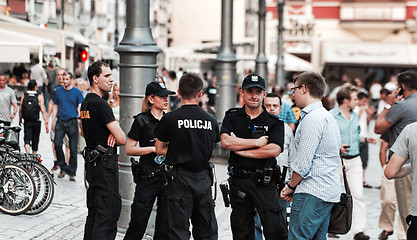 Image showing Police patrol in Wroclaw, Poland