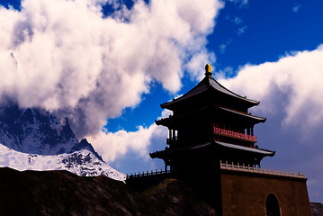 Image showing Zen buddhist temple in the mountains