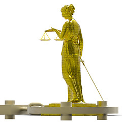 Image showing Themis statue and handcuffs