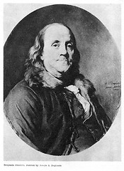 Image showing Benjamin Franklin on portrait