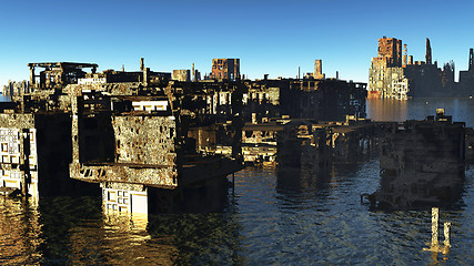 Image showing Tsunami devastated  city