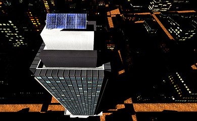 Image showing Solar panels in city