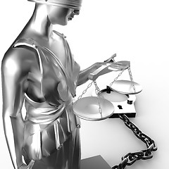 Image showing Themis statue and handcuffs