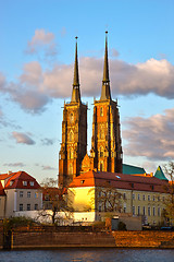 Image showing Gothic Cathedral in Wroclaw, Poland