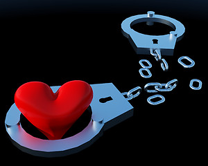 Image showing Handcuffs and heart symbol