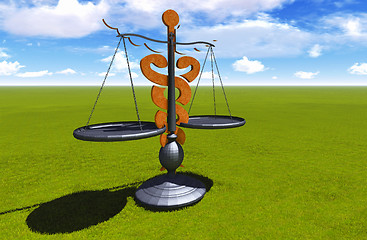 Image showing Asclepius & Justice scale