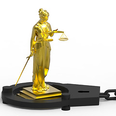 Image showing Themis statue and handcuffs