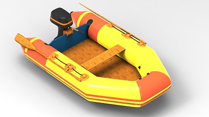 Image showing Rubber motorboat
