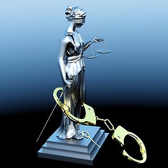 Image showing Lady of Justice & handcuffs