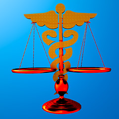 Image showing Asclepius & Justice scale